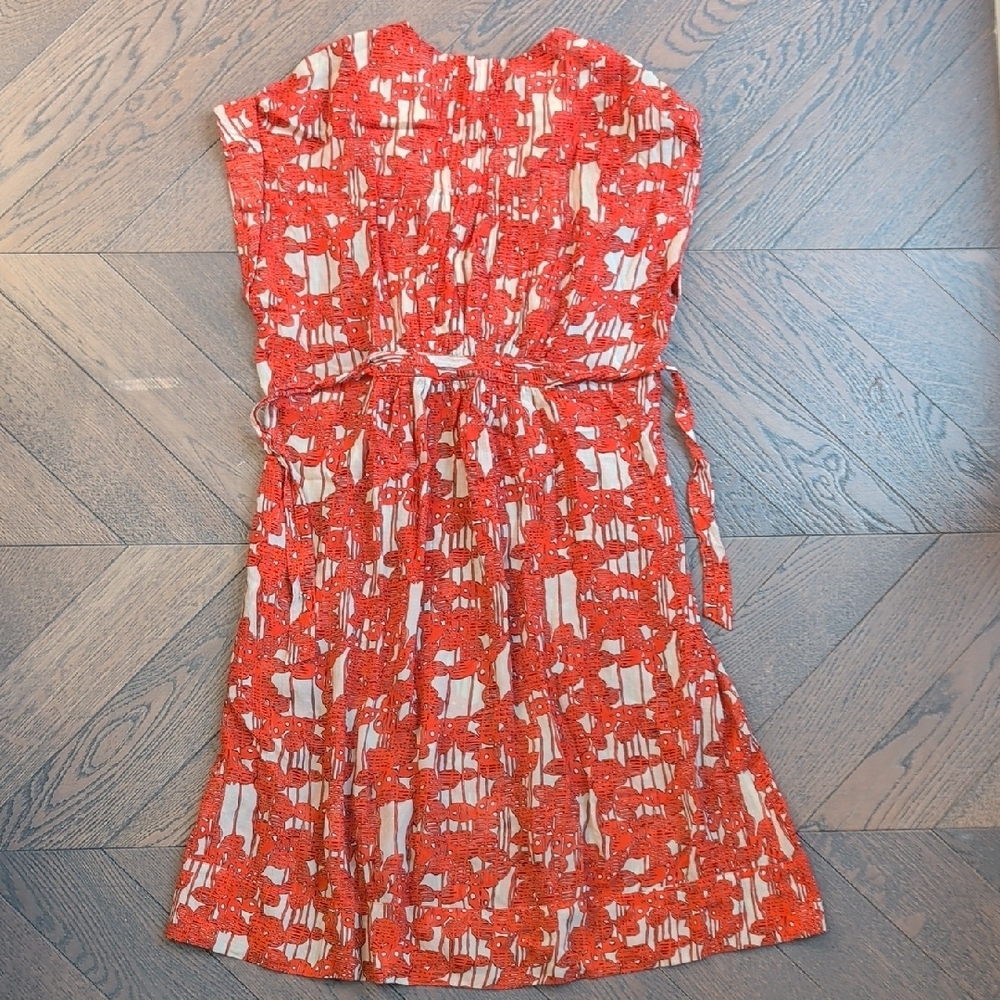 Diane von Furstenberg DVF Yana Orange Print Silk Dress US 4 - Picture 7 of 10